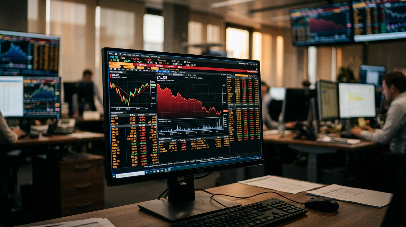 Kursverluste bei geringem Volumen: Zalando-Aktie gerät im DAX ins Hintertreffen