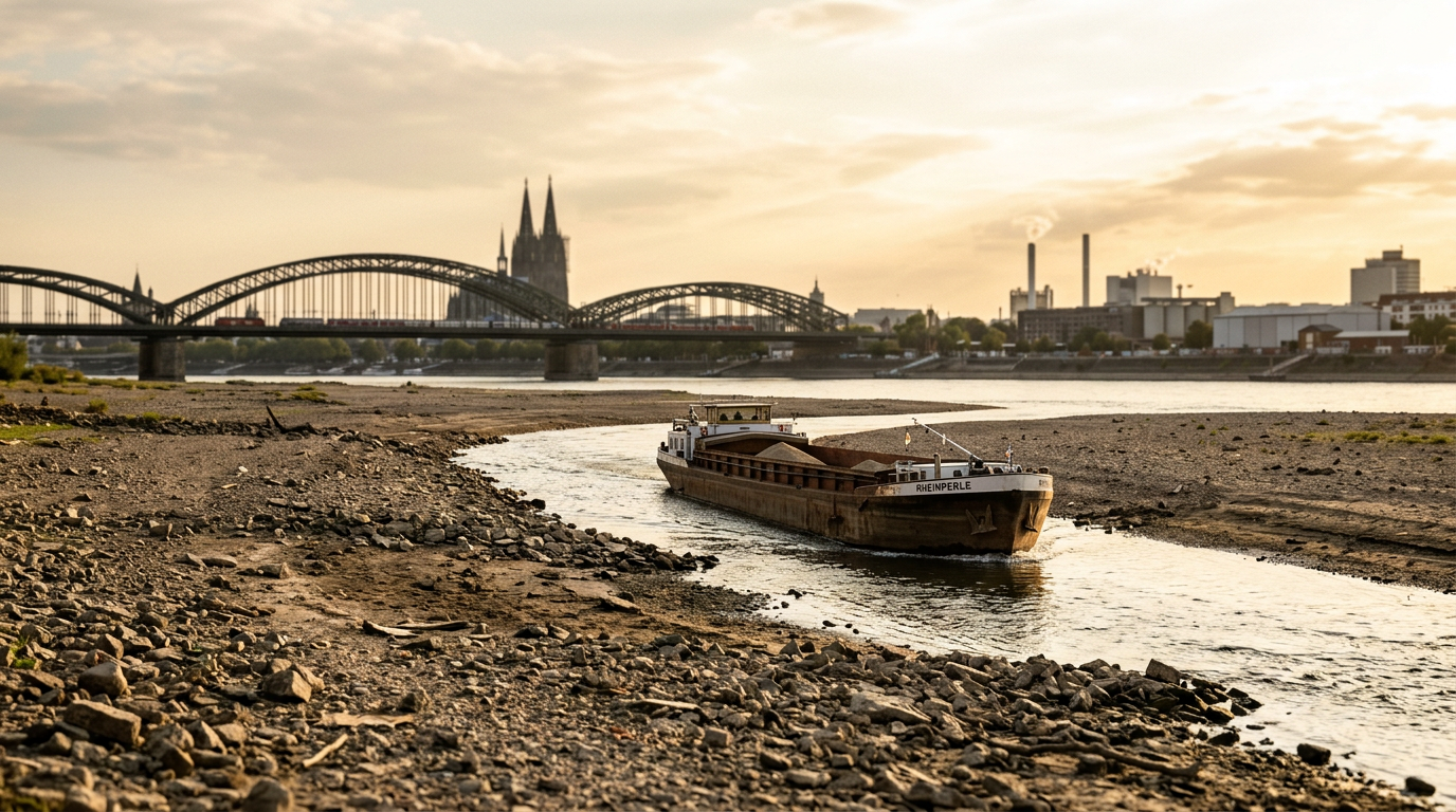 Lebensader in Not: Wie das Rhein-Niedrigwasser die Logistik auf die Straße zwingt